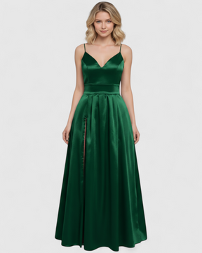 Dress : Jurk Dames Rood - V-halsjurk Satijn in van Pantino