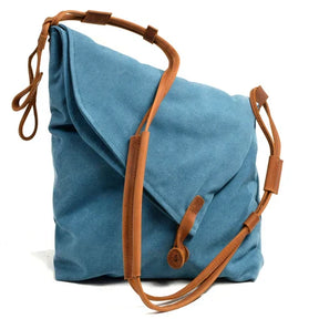 bags : Stijlvolle Canvas Schoudertas Dames - Leren Riemen Casual - Canvas in van Pantino