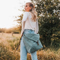 Elegante borsa a tracolla in tela da donna - tracolle in pelle casual - tela