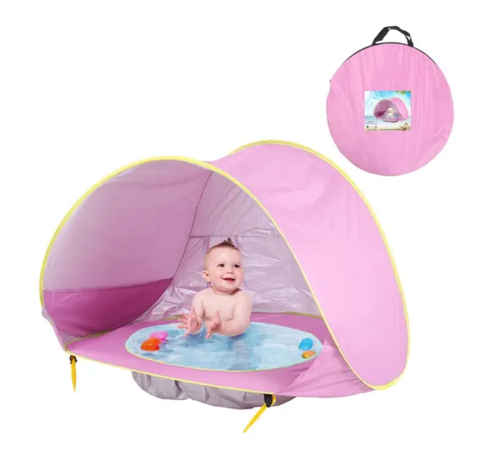 outdoor equipment : ZonSafe - Babystrandtent - Draagbare Schaduw en UV-Bescherming in Pink van Pantino