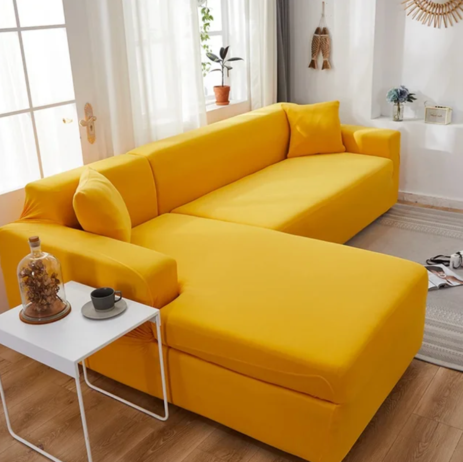 home & garden : SofCove - Wasbare Bankhoes - Verlengt de Levensduur, Waterafstotend, Rekbaar in Geel van Pantino