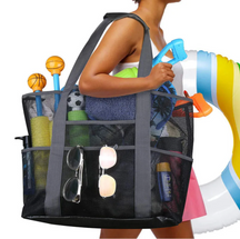 bags : Strandtas Zwart 8 Zakken - Handdoeken en Speelgoed Opslag - Nylon in Zwart van Pantino