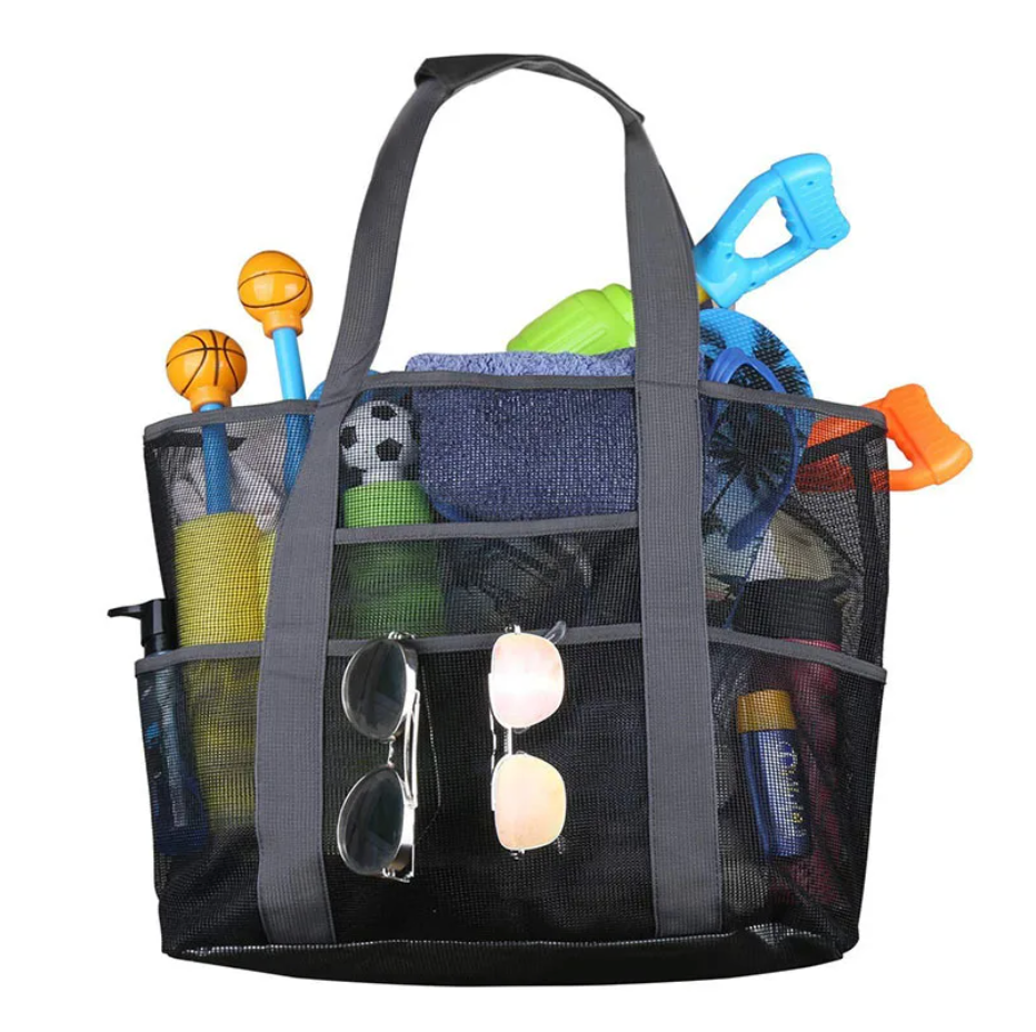 bags : Strandtas Zwart 8 Zakken - Handdoeken en Speelgoed Opslag - Nylon in van Pantino