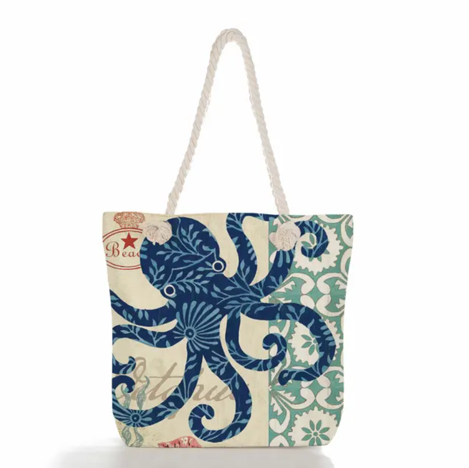 bags : Linnen Strandtas Dames - Schoudertas Dik Touw - Linnen in van Pantino