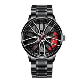 watches : Heren Horloge SportMan - Automatisch Uurwerk - Zwart Edelstaal in Grøn Ed van Pantino
