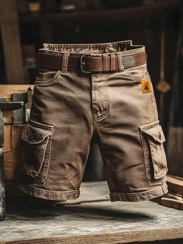 SS Heren Shorts : Heren Cargo Shorts Robuust | Praktische Zakken voor Elke Dag in Khaki van Pantinoshop