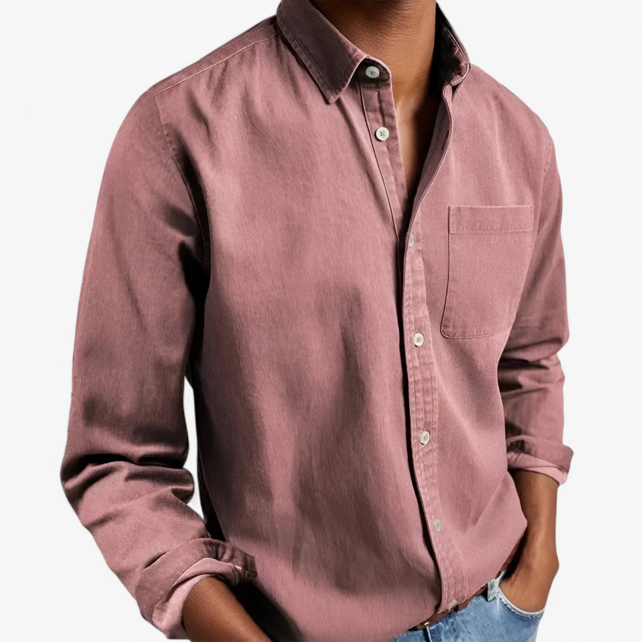 Duurzaam Katoenen Heren Cargo Shirt met Meerdere Zakken, Lange Mouwen