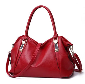 bags : Leren Handtas Dames Wit - Veelzijdig Stijlvol - PU-Leer in Rood van Pantino