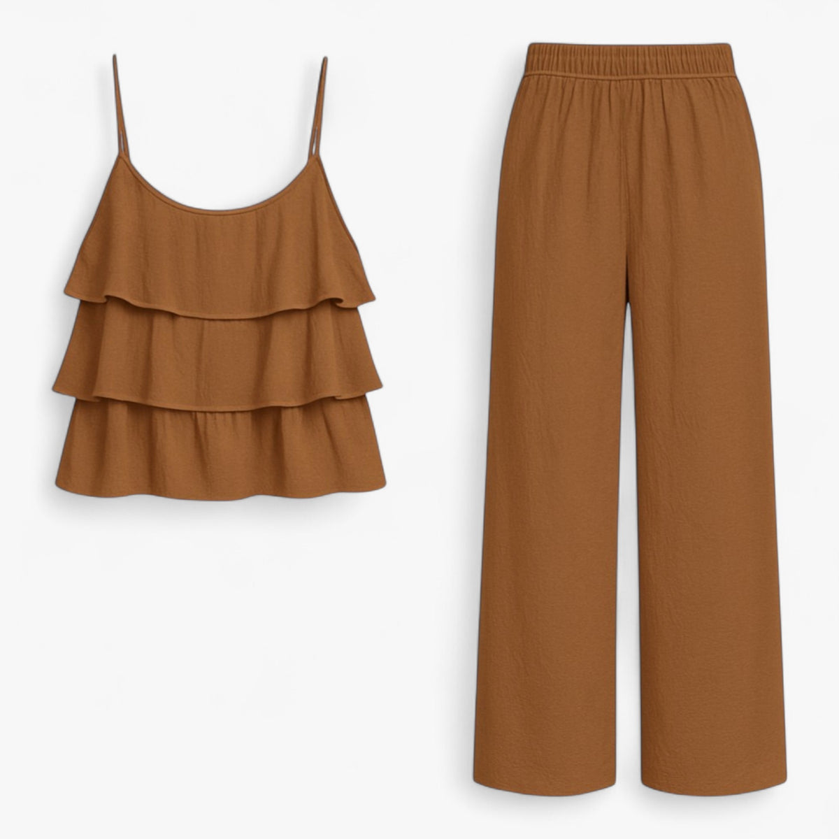 Women Set : Elegante, Gecoördineerde Set voor Dames - Bruin in Bruin van Pantino
