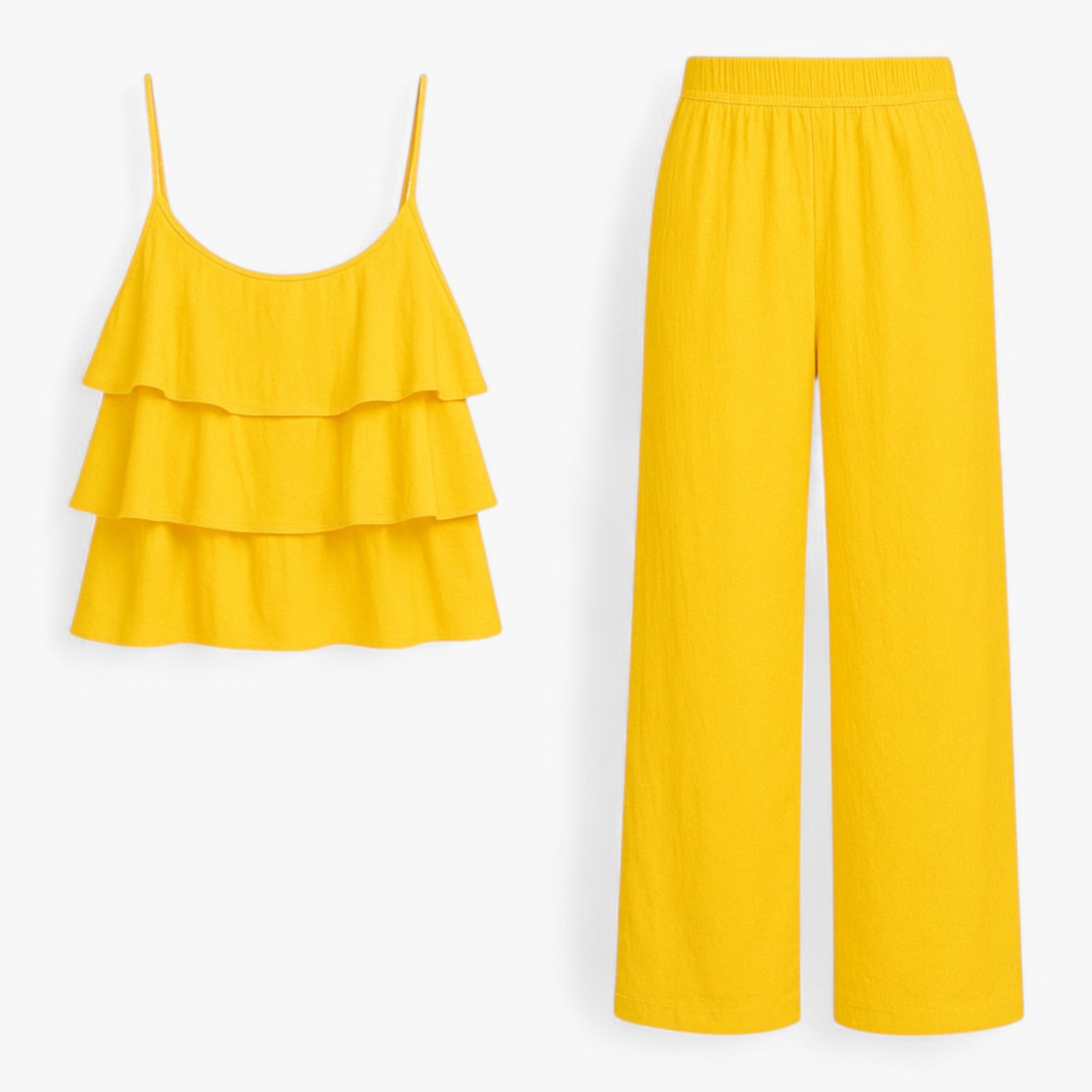 Women Set : Elegante, Gecoördineerde Set voor Dames - Bruin in Geel van Pantino