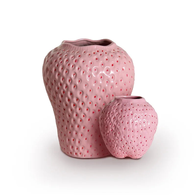 home & garden : Keramiek Vaas Aardbei - Leuke Fruitvorm Woonkamer - Keramiek in van Pantino