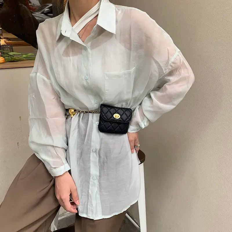 bags : Crossbody Tas Dames Zwart - Clea Gewatteerde Mini- met Kettingriem in van Pantino