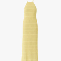 Maxi Dress : Lange Jurk Zonder Rug met Patchworkdetails voor de Zomervakantie - Geel in Geel van Pantino