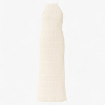 Maxi Dress : Lange Jurk Zonder Rug met Patchworkdetails voor de Zomervakantie - Geel in Wit van Pantino