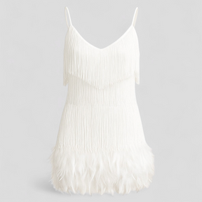 Dresses : Elegante cocktailjurk voor dames, zwarte satijnen avondjurk, maten S-XL in Bianco van Pantino