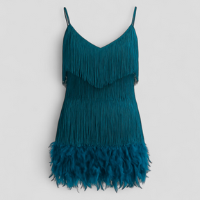 Dresses : Elegante cocktailjurk voor dames, zwarte satijnen avondjurk, maten S-XL in Aquagroen van Pantino