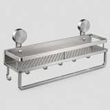 Aluminium Badkamerrek met Zuignappen – Wandrek met Haken