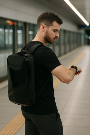 bags : Diefstalbestendig Rugzak met Harde Schaal voor Laptop - Zwart in van Pantino