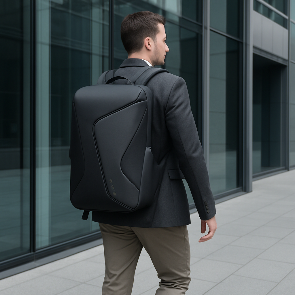 bags : Zakelijke Rugzak met Waterafstotende Stof en USB-poort - Grijs in van Pantino