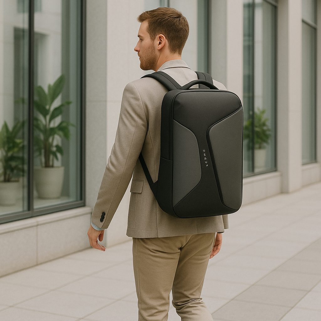 bags : Zakelijke Rugzak met Waterafstotende Stof en USB-poort - Grijs in van Pantino