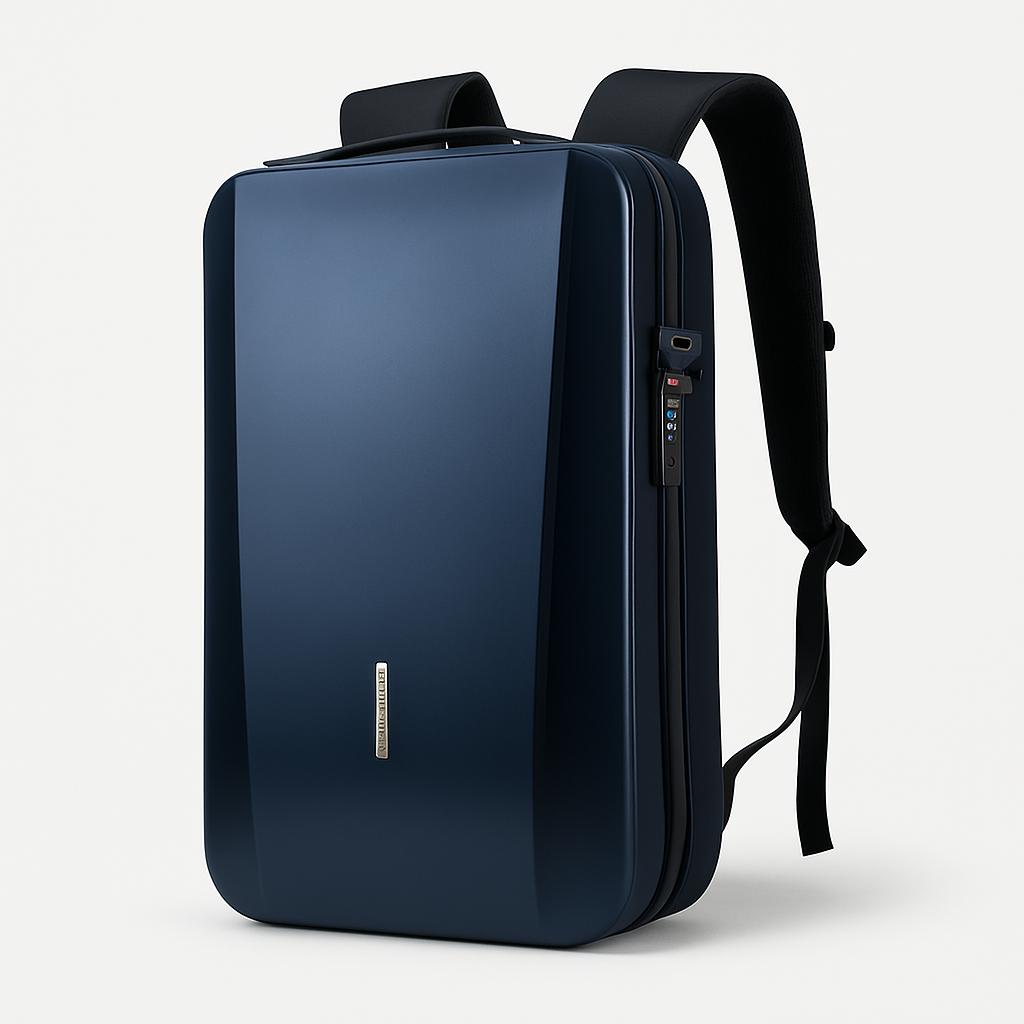 Harde Antidiefstal Rugzak in ABS met Geïntegreerd Slot en USB - Unisex, Zwart