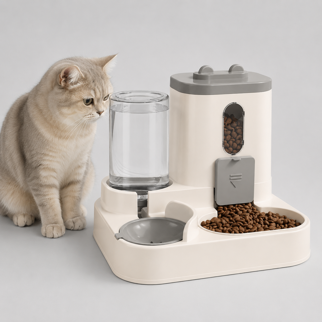 Automatische Kattenvoerbak met Waterreservoir – 2-in-1 Voer- en Drinkbak, 1,6 L