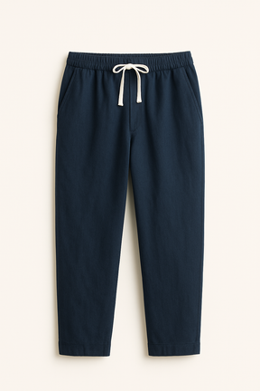 Pants : Relaxte pasvorm, slanke pasvorm Herenlinnen in Blu Marine van Pantino