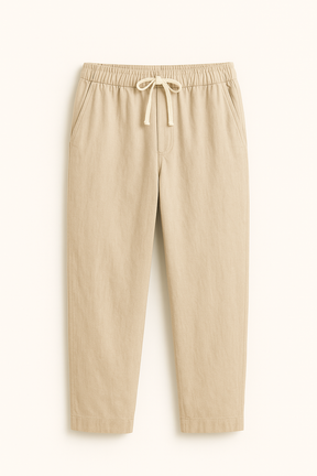 Pants : Relaxte pasvorm, slanke pasvorm Herenlinnen in Beige van Pantino