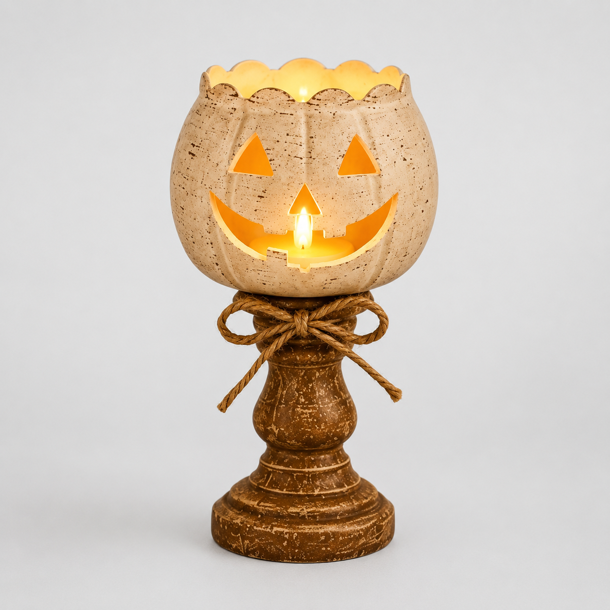Gifts – Seasonal – Halloween : Halloween Pompoen LED Decoratie met Elektronische Kaars – 12/15/18 cm in Middel 15cm van Pantinoshop