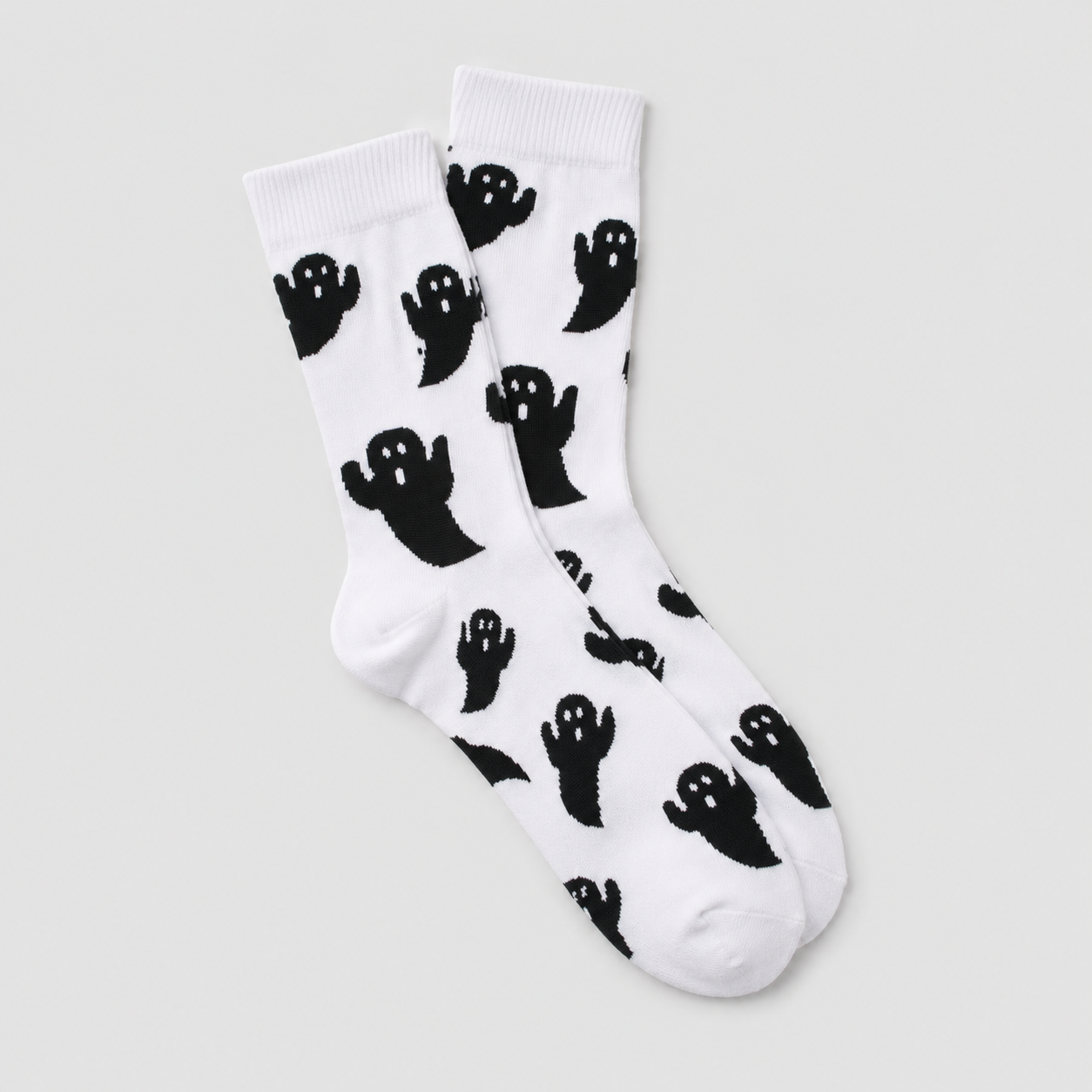 Gifts – Seasonal – Halloween : Halloween Sokken met Spookprint – Zwart & Wit – Unisex in Wit van Pantinoshop