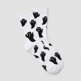 Halloween Sokken met Spookprint – Zwart & Wit – Unisex