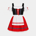 Dirndl Jurk Dames Rood Kant voor Oktoberfest Feesten