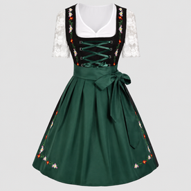 Gifts – Seasonal – Oktoberfest : Dirndl Jurk Dames Groen Klassiek Oktoberfest Stijl in Groen van Steiner-boutique