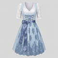 Dirndljurk Dames: Traditioneel Blauw met Uitlopende Rok