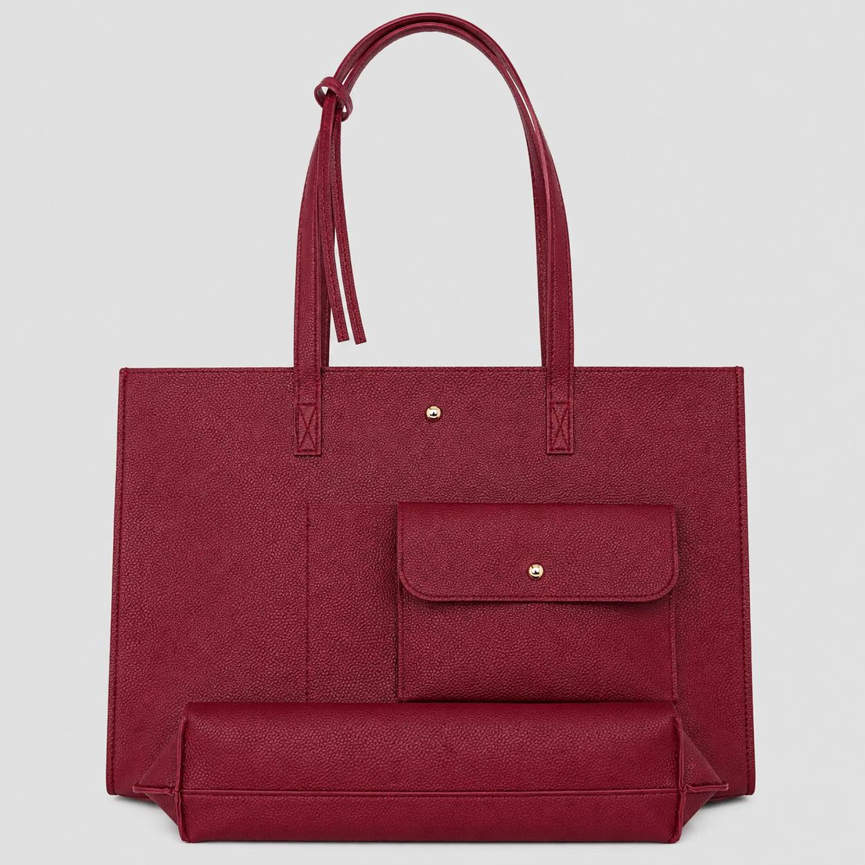 bags : Ruime Dames Shopper met Bijpassend Etui in Bourgondië van Pantino