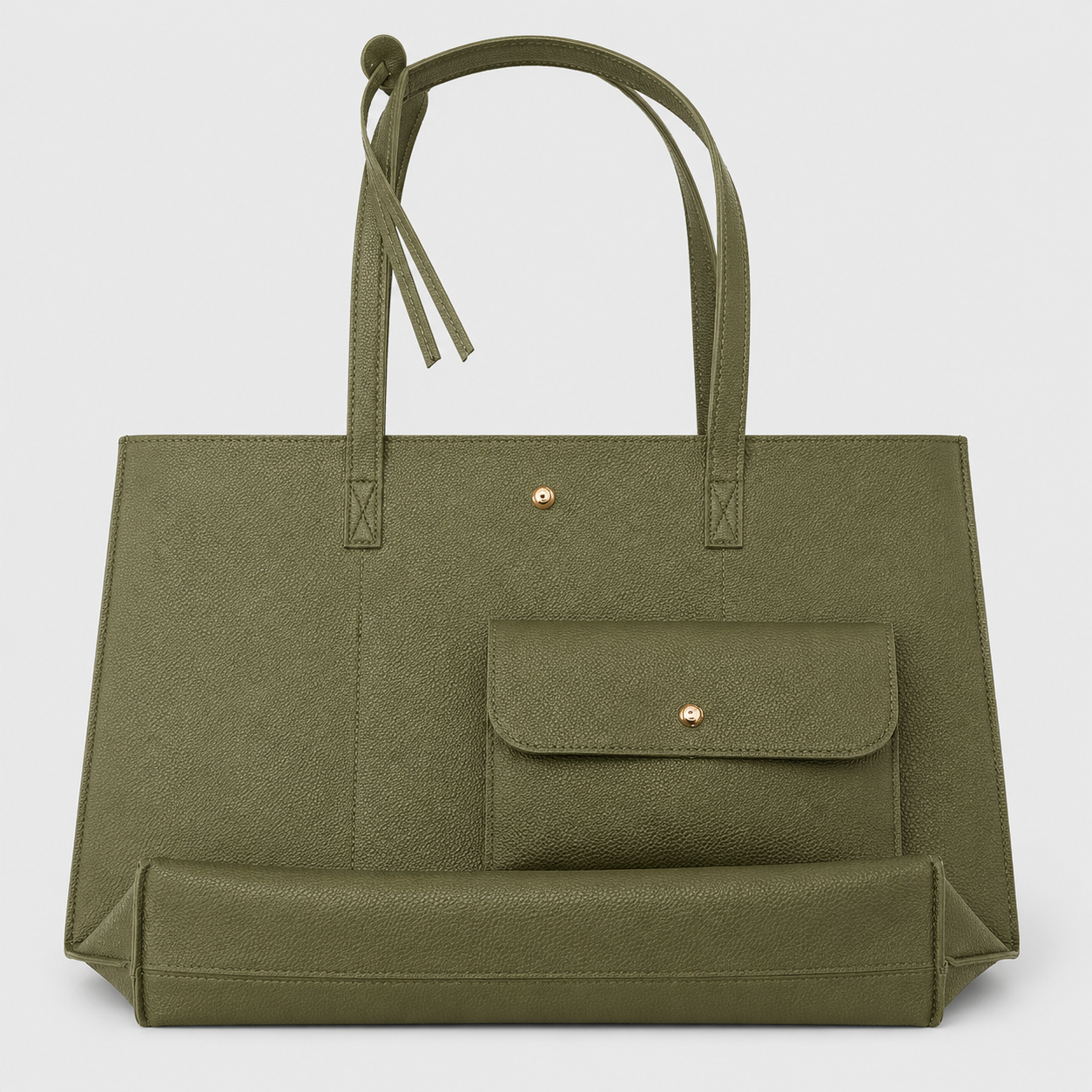 bags : Ruime Dames Shopper met Bijpassend Etui in Groen van Pantino