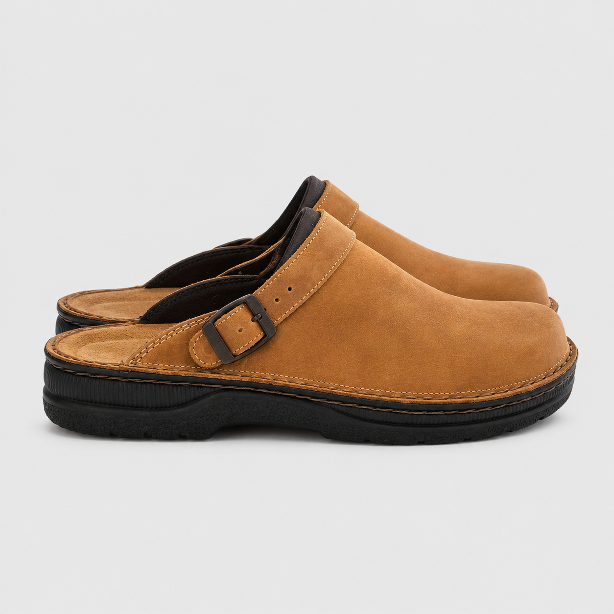 AS - Mens - Slippers : Heren Clogs | Orthopedische Ondersteuning & Drukverlichting in Beige van KleefMode