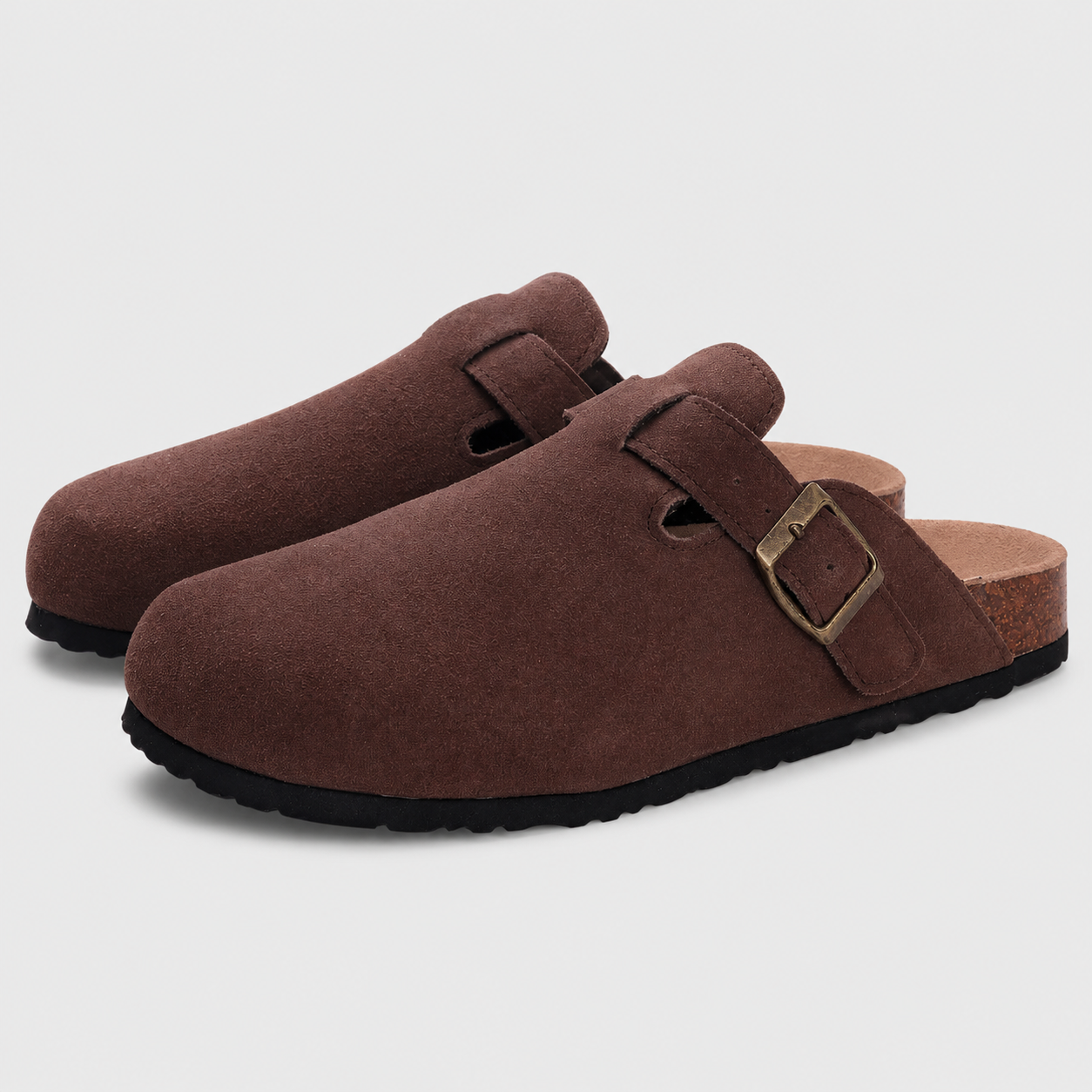 Fashion : Dames Slippers Orthopedisch Suède Kurk Voetbed in Rood van Jeecey