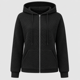 Dames hoodie met rits, trekkoord en zakken - Comfortabel