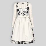 Dirndljurk Dames Wit - Beierse Stijl met Bloemen en Korte Mouwen