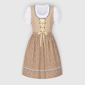 Gifts – Seasonal – Oktoberfest : Dirndljurk Dames Traditioneel Bruin met Kanten Blouse en Schort in Bruin van Steiner-boutique