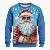 Herren Lässiger Weihnachtspullover mit Musikmuster