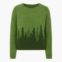 Truien : Esprit Vintage Retro Trui voor een Unieke Look - Blauw/bomen in Groen Bomen van Pantino