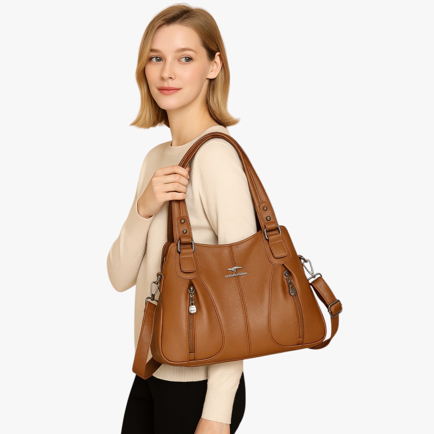 Dagelijkse elegantie - De leren schoudertas die elke look verrijkt Dames