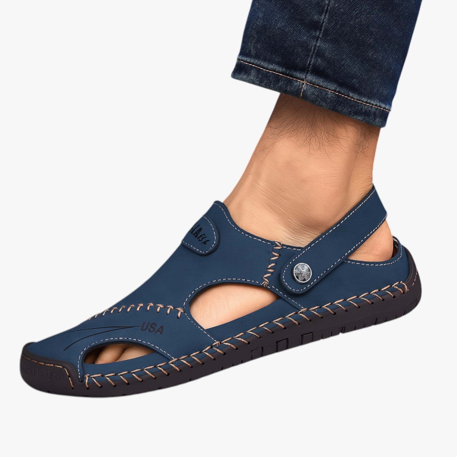 Sandals : Zomersandalen voor heren - Ademend leer en antislipzool voor een vleugje stijl in van Pantino
