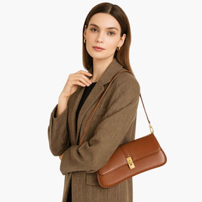Bags : Dames Baguette Tas van Echt Zwart Luxe Leer, Elegant en Compact in van Pantino