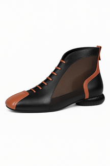 Shoes : Zomerse tweekleurige mesh sneakers met lage leren zool in Nera van Pantino