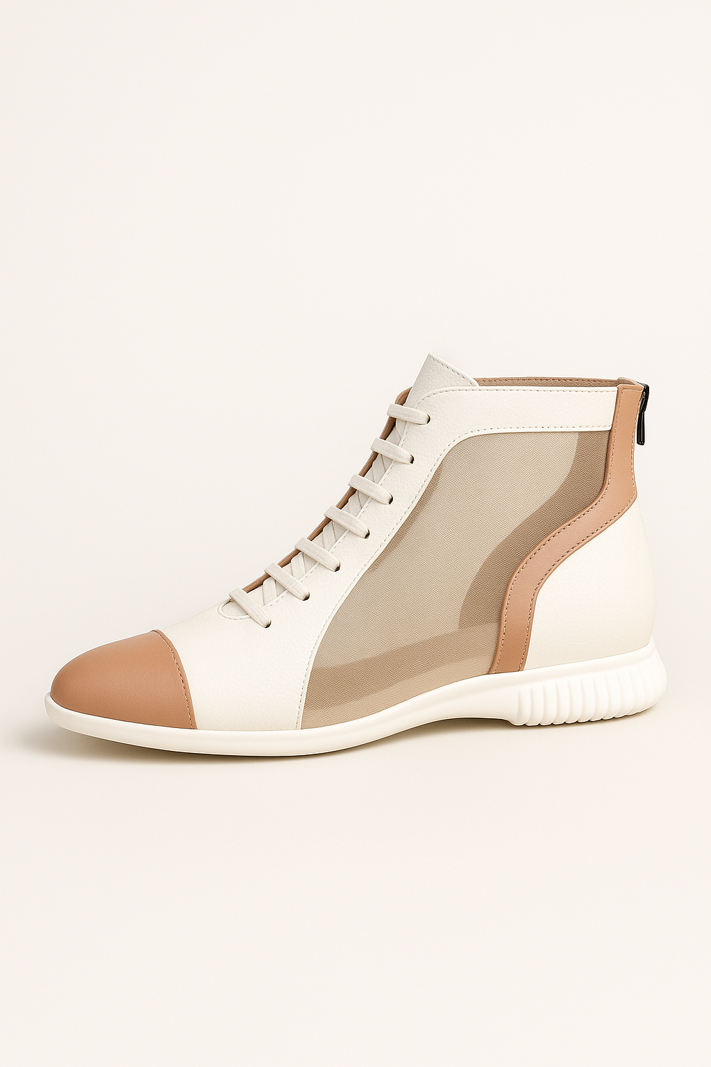Shoes : Zomerse tweekleurige mesh sneakers met lage leren zool in Bianca van Pantino