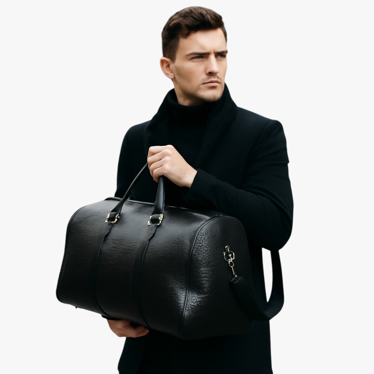 bags : Stevige en Ruime Leren Reistas - Zwart in van Pantino