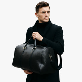 bags : Stevige en Ruime Leren Reistas - Zwart in van Pantino
